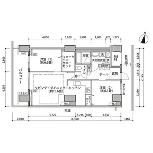 東雲キャナルコートCODAN16号棟【13階】の間取り