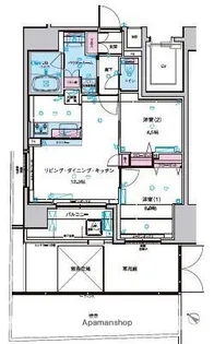 ジェノヴィア浅草Ⅱスカイガーデン【1階】の間取り