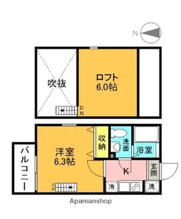 サザンフロント六町【3階】の間取り
