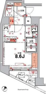 ハーモニーレジデンス東京イーストゲート【3階】の間取り