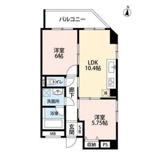 緑3丁目マンション【6階】の間取り