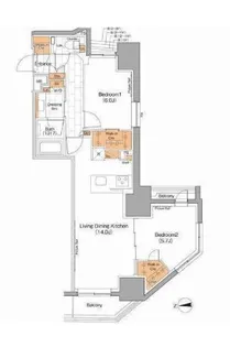 ザ・パークハビオ上野【4階】の間取り