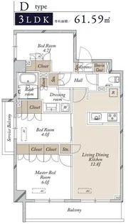 HF東尾久レジデンス【0301号室】の間取り