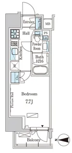 パークアクシス入谷【14階】の間取り