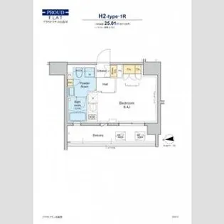 プラウドフラット日暮里【11階】の間取り