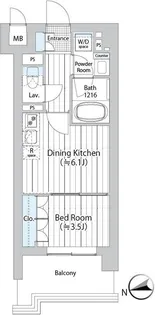 リブ ガーデン 吾妻橋【4階】の間取り