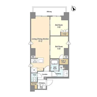 グランカーサ蔵前【11階】の間取り