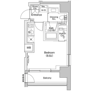 ザ・パークハビオ入谷【7階】の間取り