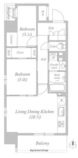 コスモグラシア三ノ輪【7階】の間取り
