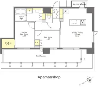 プライムメゾン浅草橋【13階】の間取り