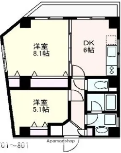 ルヴァンテアン松が谷【8階】の間取り