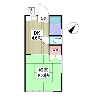 ハイツ元町A【2階】の間取り