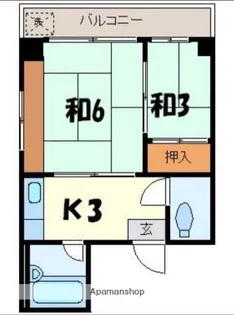 タツミハイツ【3階】の間取り