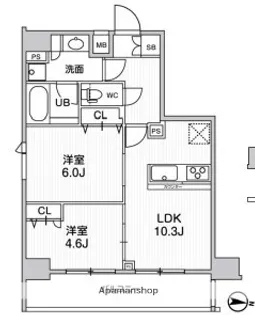 ジェノヴィア三ノ輪Ⅱスカイガーデン【7階】の間取り