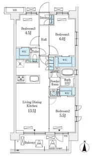 アヴァンカーサ町屋【5階】の間取り