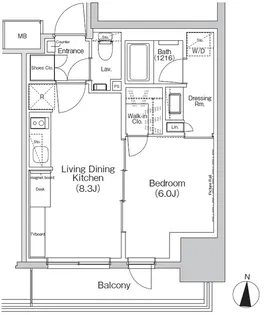 ザ・パークハビオ亀戸【7階】の間取り
