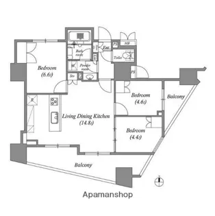 ディームス蔵前AVENUE(旧NIDO蔵前AVENUE)【12階】の間取り