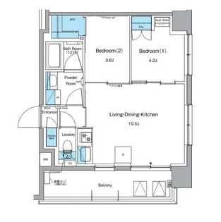 ルフォンプログレ押上EAST【7階】の間取り