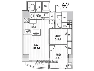 グラシアプレイス浅草橋【5階】の間取り
