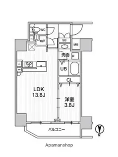 ジェノヴィア南千住スカイガーデン【10階】の間取り