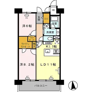 ロイヤルパークス西新井【11階】の間取り