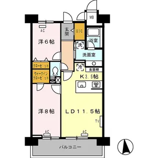 ロイヤルパークス西新井【7階】の間取り