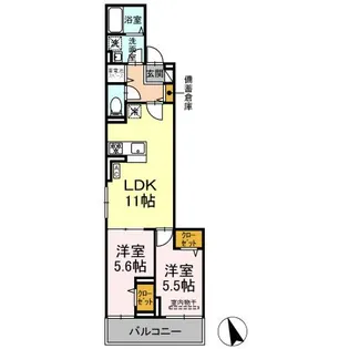 セレスティア東葛西III【2階】の間取り