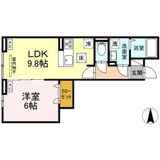 グラナーデ六町Ⅱ【1階】の間取り
