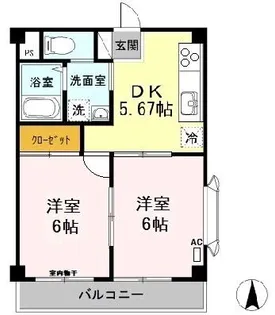 サンエイトマンション【1階】の間取り