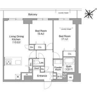 HF押上レジデンス【7階】の間取り