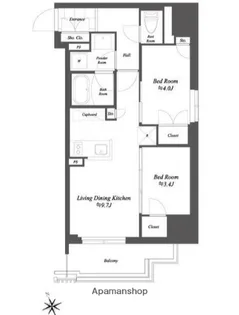 THE GATEHOUSE浅草雷門【11階】の間取り