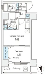 クラリティア浅草【3階】の間取り