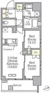 グランエール西日暮里【4階】の間取り
