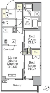 グランエール西日暮里【3階】の間取り
