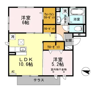カーサ青井【1階】の間取り