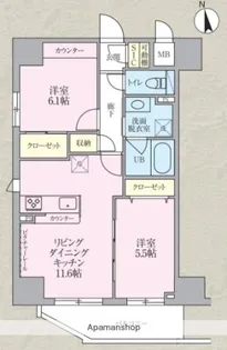 ザ・オベリスクイマド【9階】の間取り