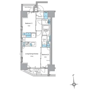 東京都台東区元浅草2丁目【マンション】の間取り