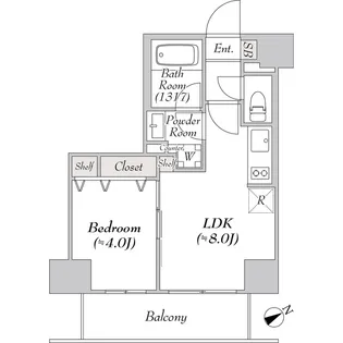 リテラス浅草橋イースト【8階】の間取り