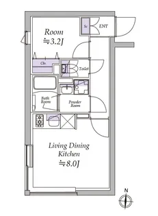アトリオフラッツ清澄白河【1階】の間取り