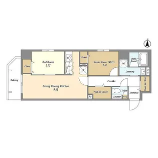 グランエール森下WEST【9階】の間取り