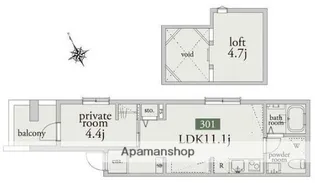 アーベインテラス浅草【3階】の間取り