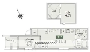 アーベインテラス浅草【3階】の間取り