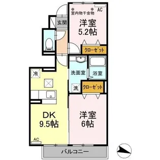 アムールコート B棟【1階】の間取り