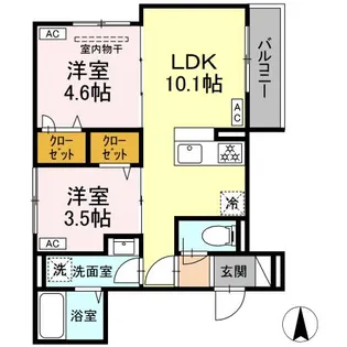 セレスティア荒川II【2階】の間取り