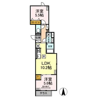 セレスティア荒川II【1階】の間取り