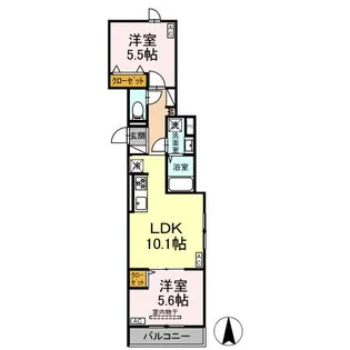 セレスティア荒川II【3階】の間取り
