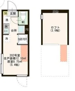 東京都墨田区墨田5丁目【アパート】の間取り