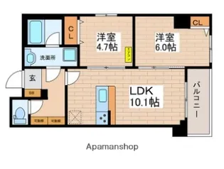 東京都墨田区緑4丁目【マンション】の間取り