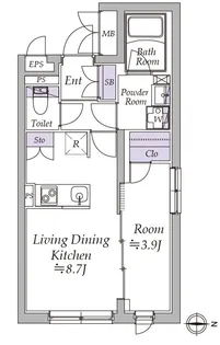 アトリオフラッツ日暮里【2階】の間取り