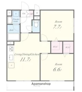 東京都荒川区南千住3丁目【アパート】の間取り